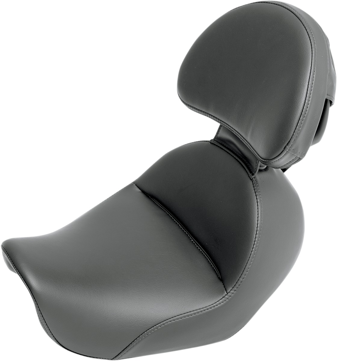 Wide Heels Down Solo Seat Black Gel w/Backrest Low - For 06-17 Harley Dyna - Click Image to Close