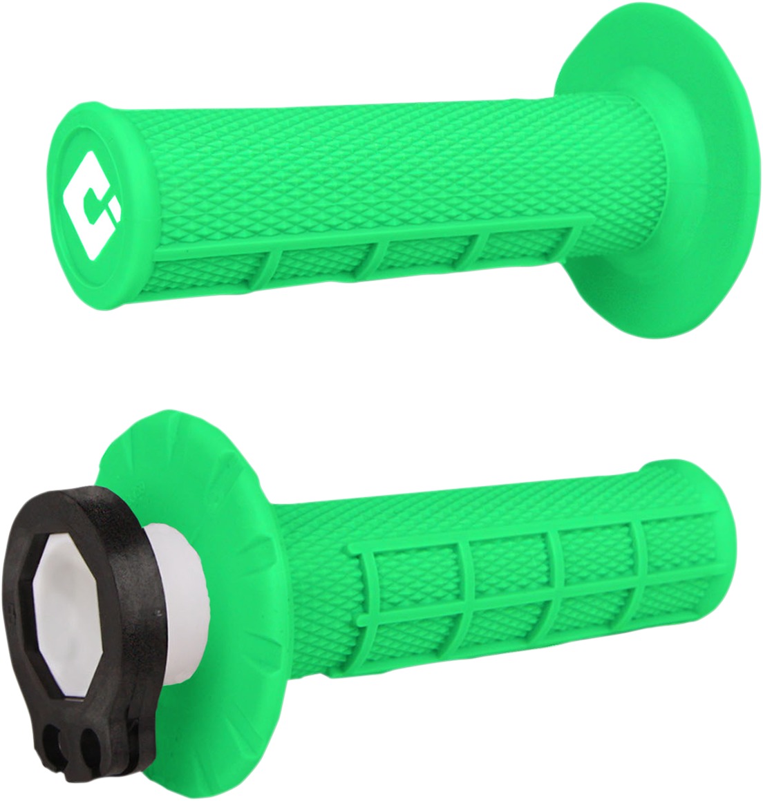 MX V2 Lock On MX Grips System - Half Waffle, Fluorescent Green - Click Image to Close