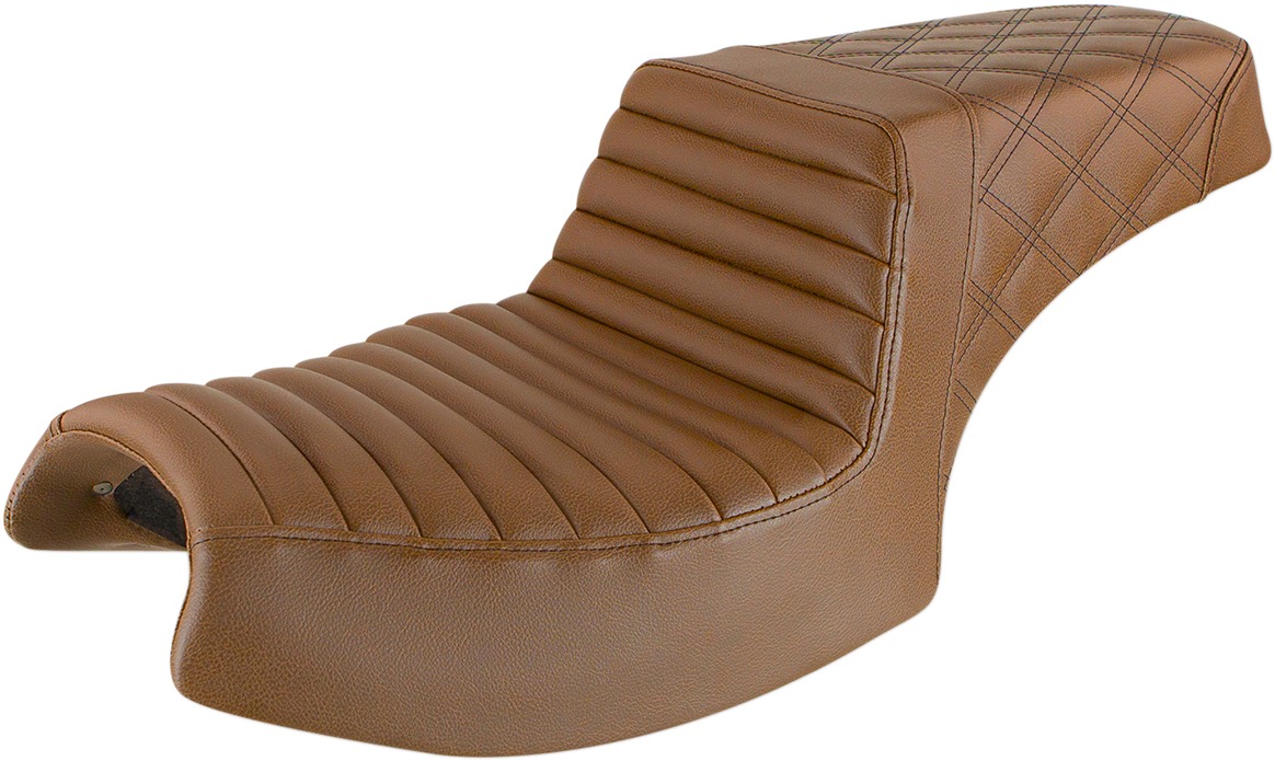 Step-Up Tuck and Roll 2-Up Seat Brown - For 20-24 Indian Challenger - Click Image to Close