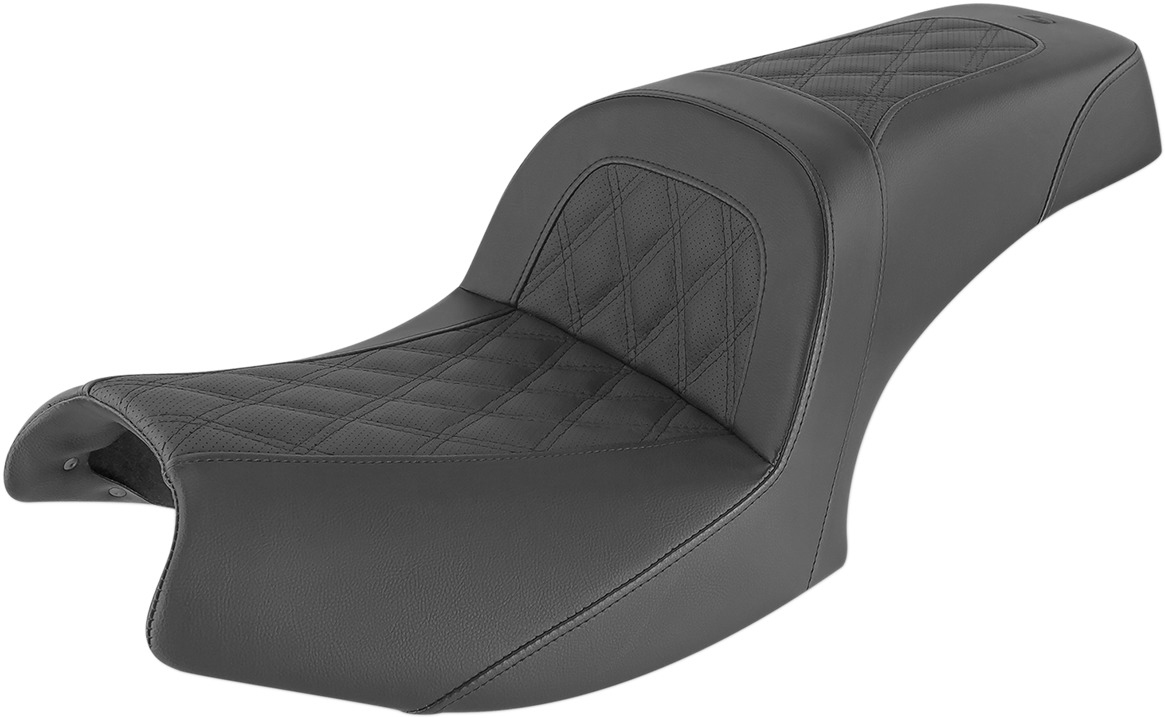 Slim Lattice Stitched 2-Up Seat Black Gel - For 20-24 Indian Challenger - Click Image to Close