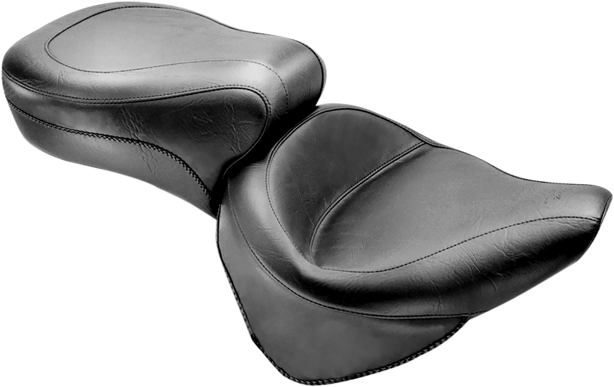 Smooth Vinyl 2-Up Seat - For 84-99 Harley Softail - Click Image to Close