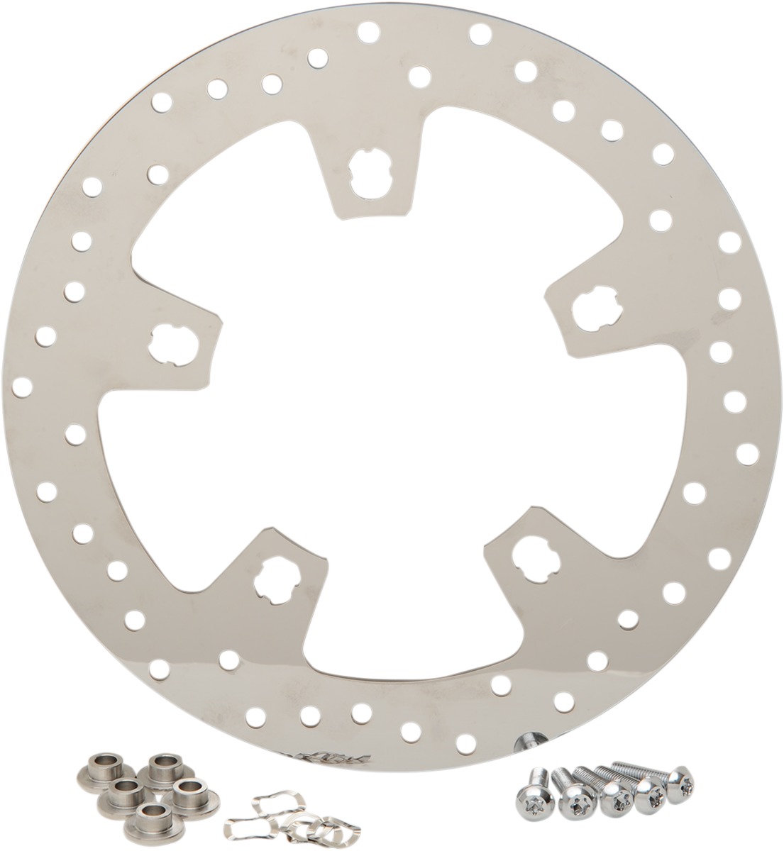 Polished Drilled Front Brake Rotor 300mm - For 14-19 Harley FLH FLT - Click Image to Close