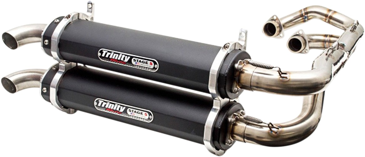 Stage 5 Full Exhaust - Dual Black Mufflers - For 16-19 RZR S & Defender 1000 - Click Image to Close