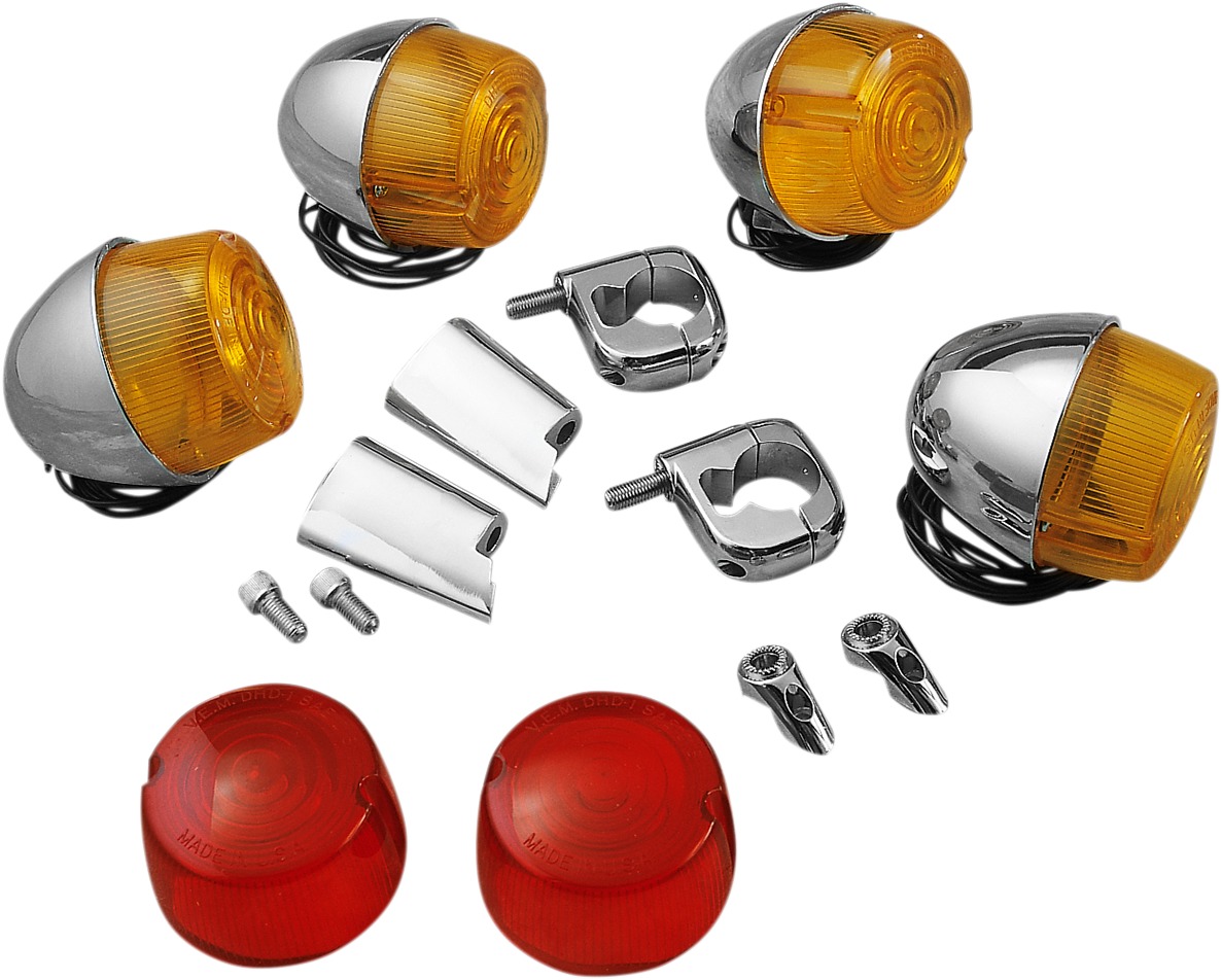 Early-Style, Single-Filament FX-Type Turn Signal Kit - Hd Turn Signal Kit - Click Image to Close