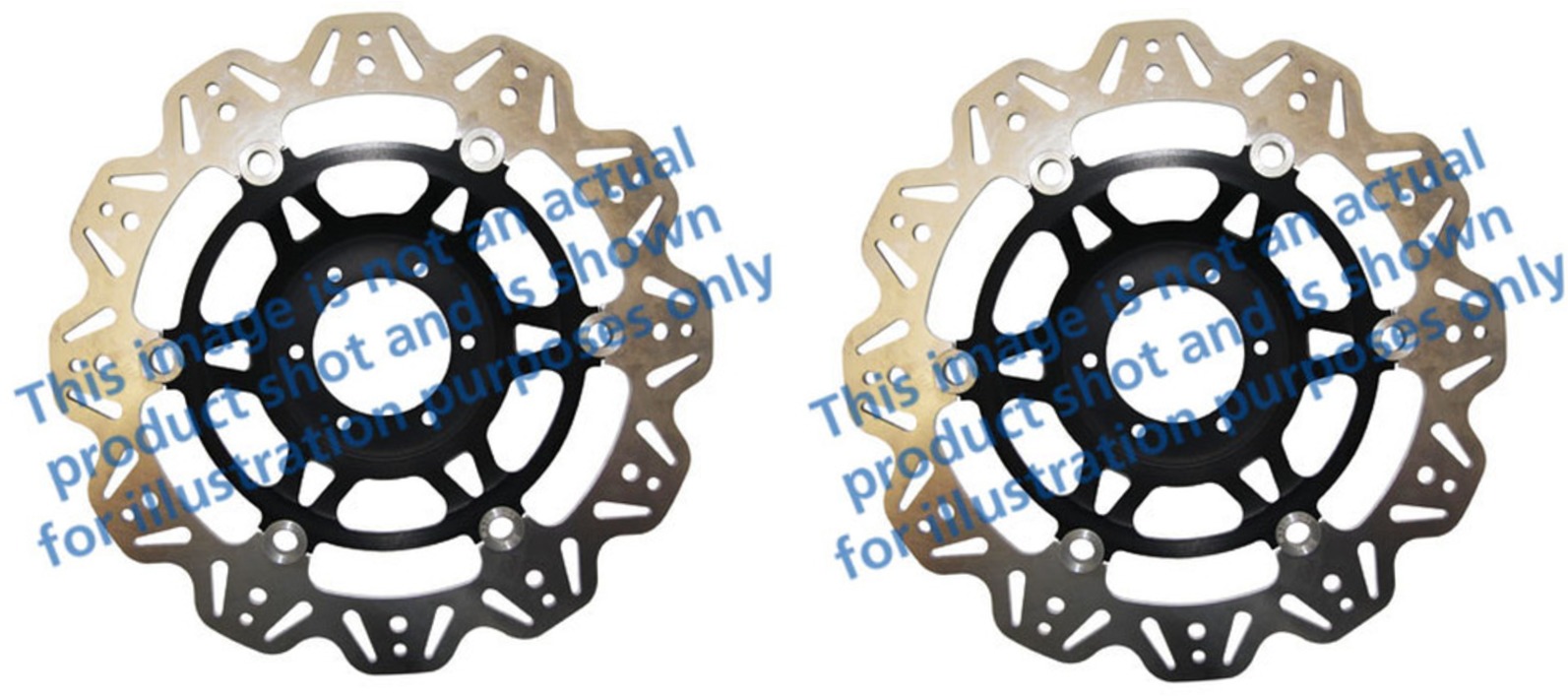 Front VEE Brake Rotors - Black - VEE Style Brake Rotor - Black Center Front Set - Click Image to Close