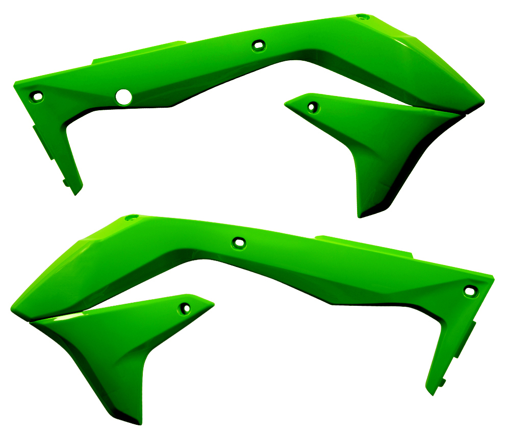 Radiator Shrouds - Green - For 16-18 Kawasaki KX450F - Click Image to Close