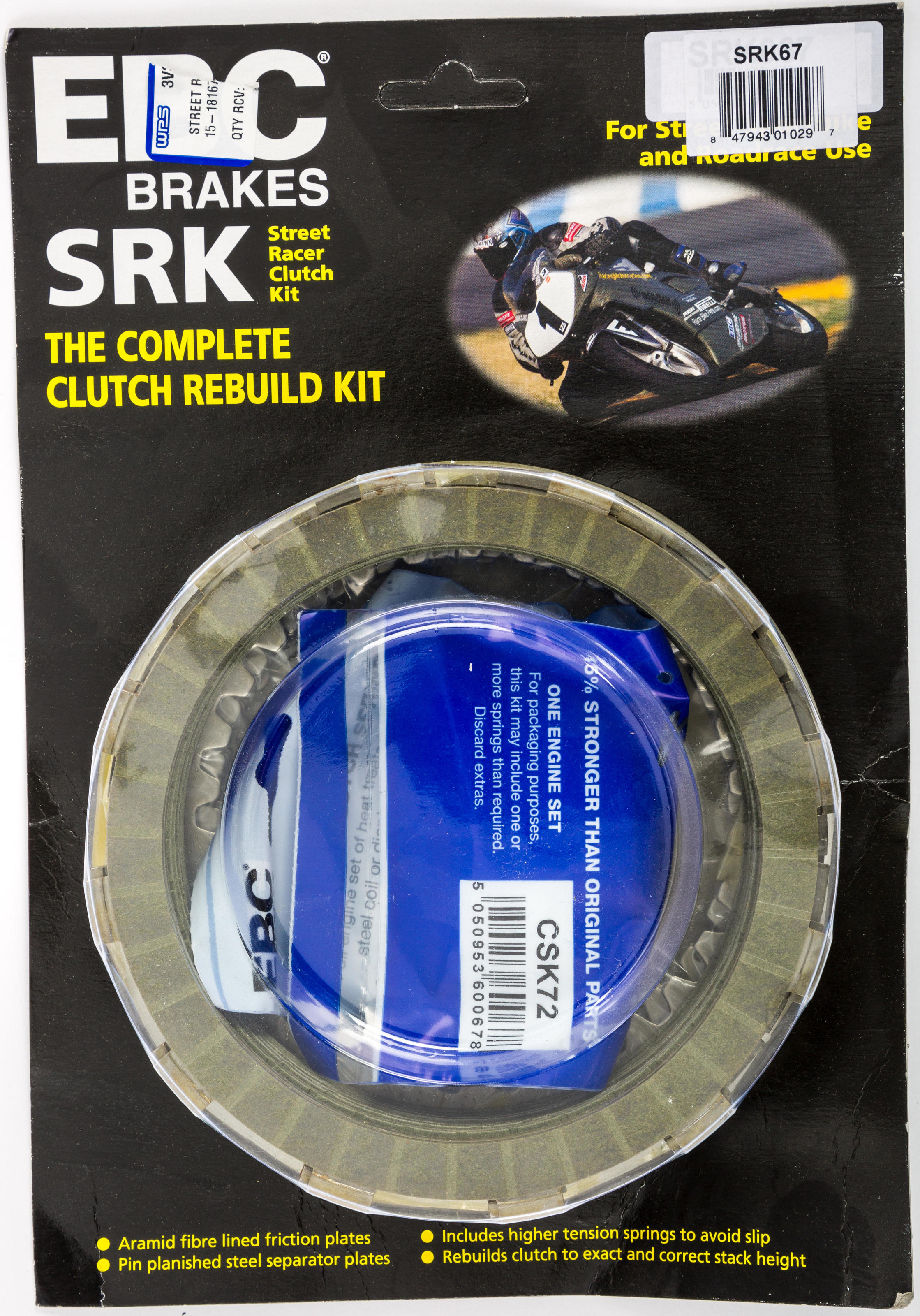 SRK Complete Clutch Kit - Aramid Fiber Friction Plates, Steels, & Springs - Click Image to Close