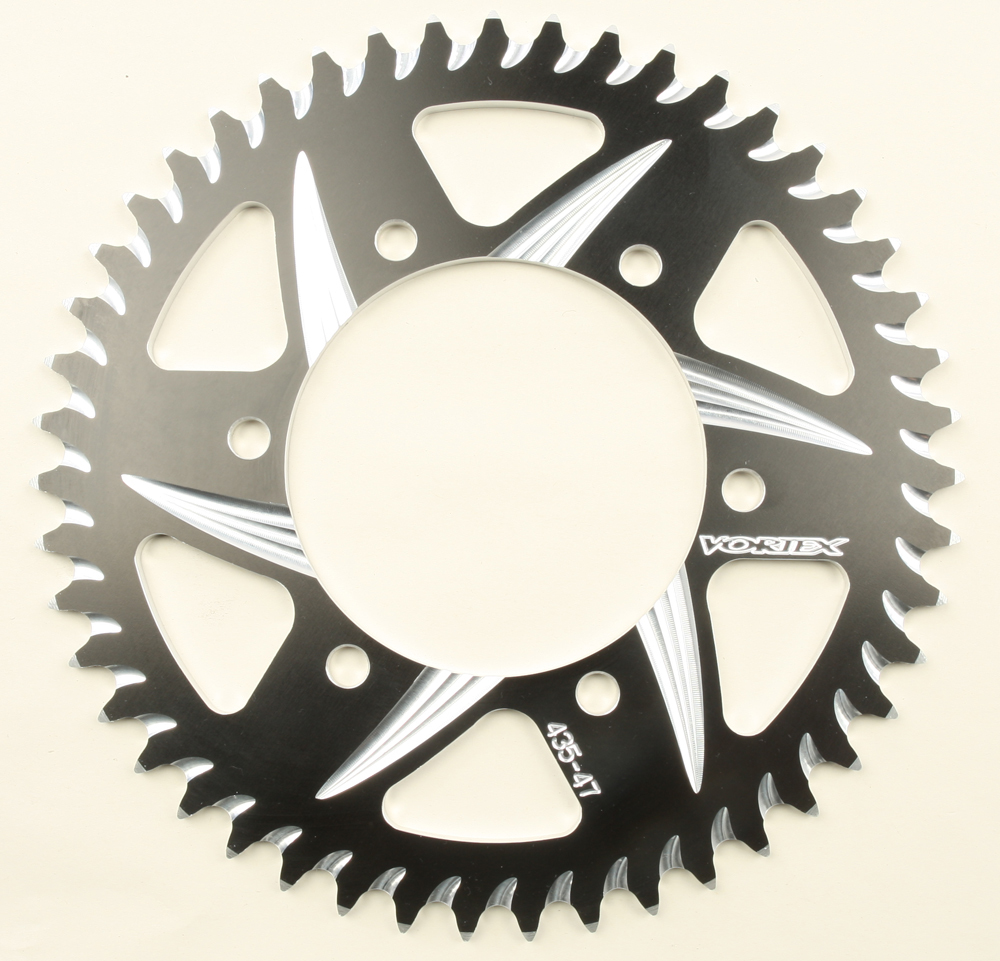 Cat5 Rear Aluminum Sprocket 47T Black Hardcoat 520 - For 88-14 Kawa Suz Yam - Click Image to Close