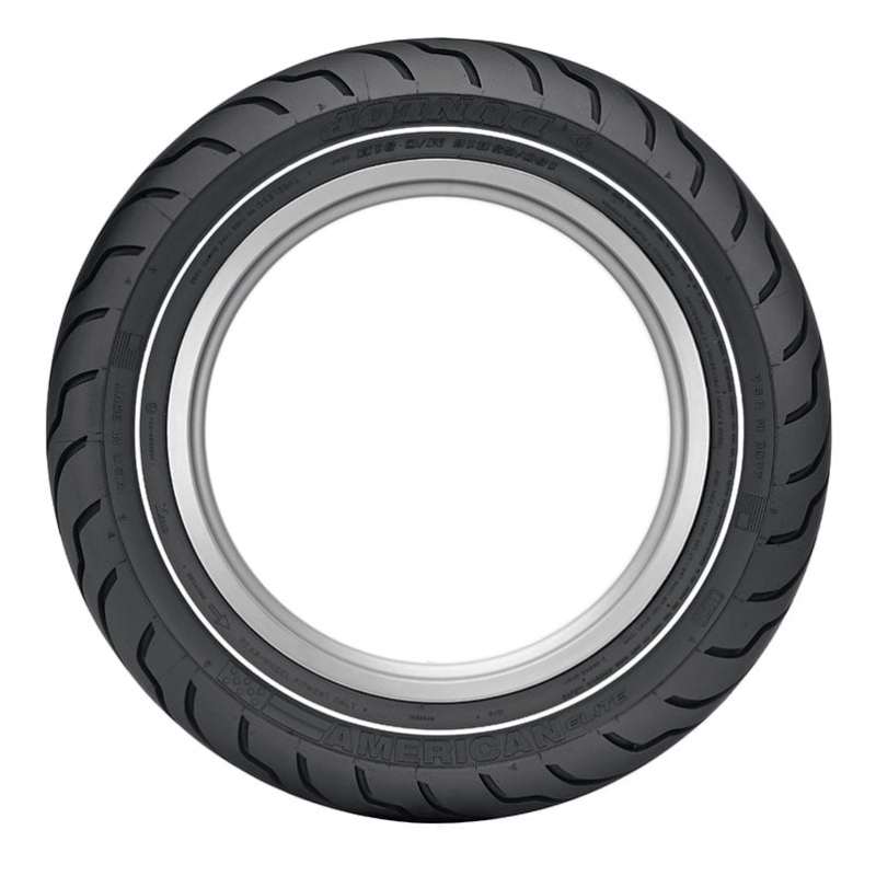 American Elite Bias Rear Tire - MT90B16 M/C 74H TL - Narrow Whitewall - Click Image to Close