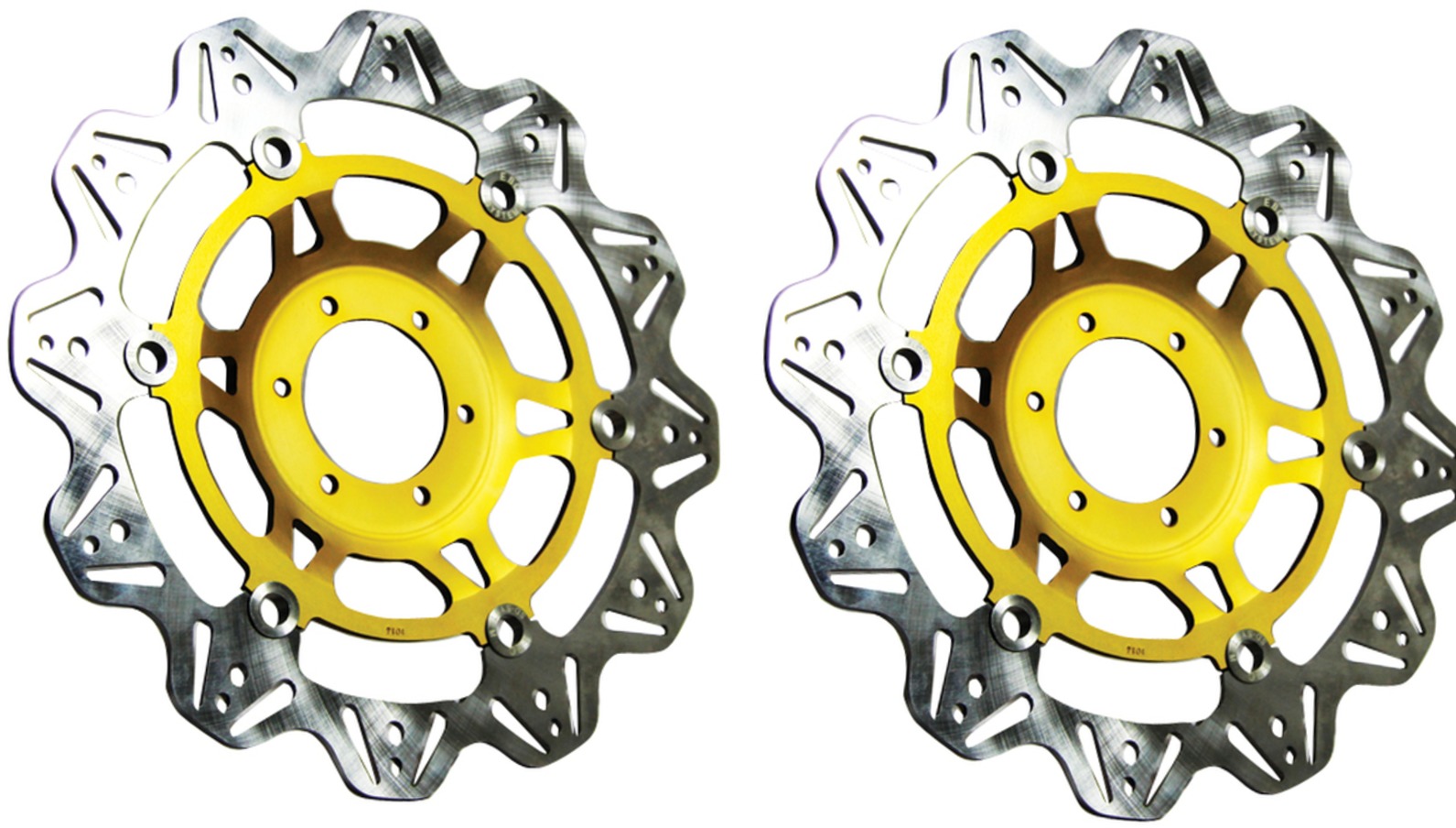 Front VEE Brake Rotors - Gold - VEE Style Brake Rotor - Gold Center Front Set - Click Image to Close