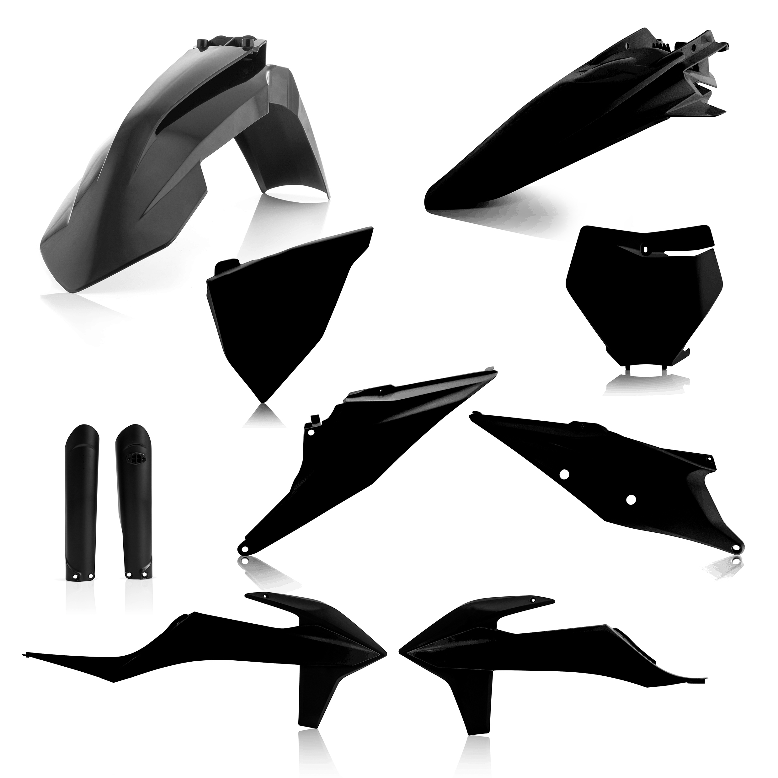 Full Plastic Kit - Black - Fits Many 19-22 KTM 125-450 - Click Image to Close