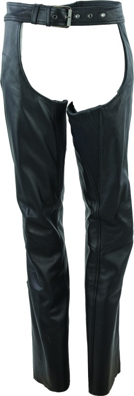 Plains Leather Chaps Black Womens - Medium - Click Image to Close