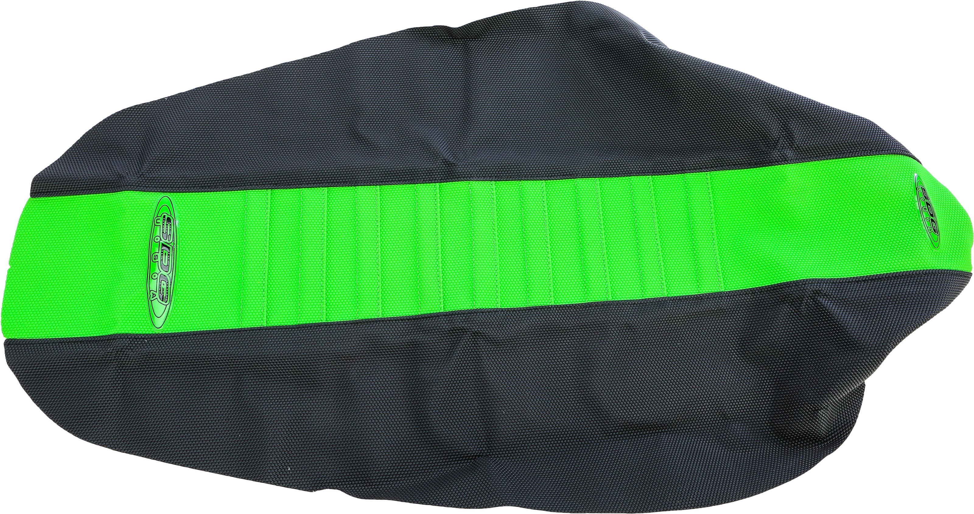 9 Pleat Water Resistant Seat Cover Black/Green - For Kawasaki KX250F KX450 - Click Image to Close