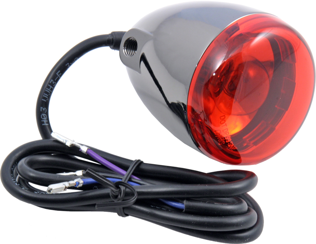 Deuce-Style Turn Signal Lamps - Deuce T/S Rr Blk Nkl Red - Click Image to Close