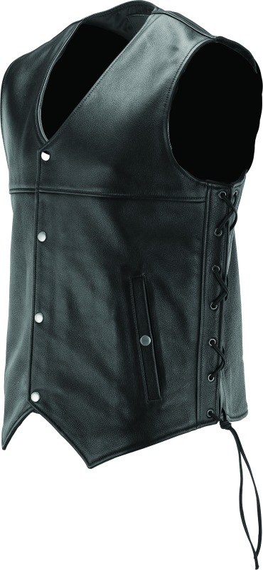 River Road Old Skool Leather Vest Black - Large - Click Image to Close