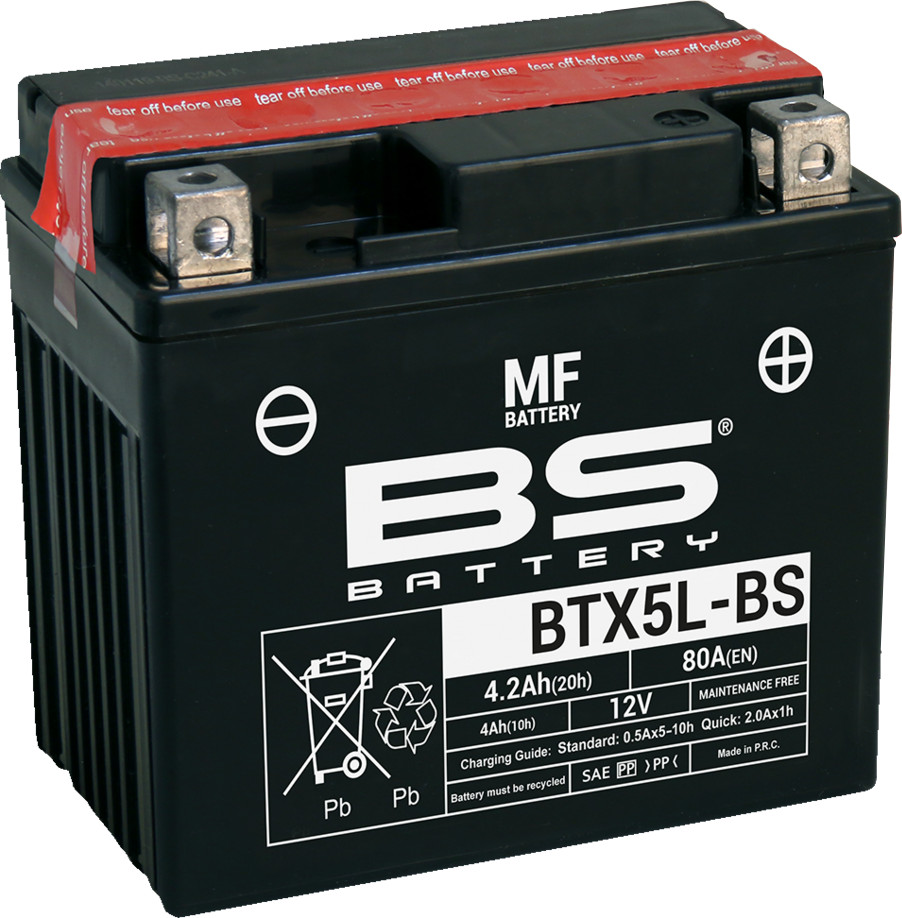 YTX AGM Maintenance Free Battery 80CCA 12V 4Ah - Replaces YTX5L-BS - Click Image to Close