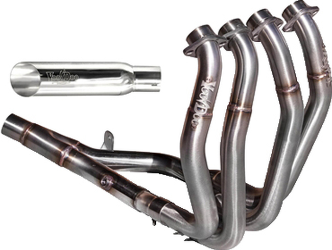 Shorty Full Exhaust System - Polished 4 Into 1 - For 99-20 Suzuki Hayabusa - Click Image to Close