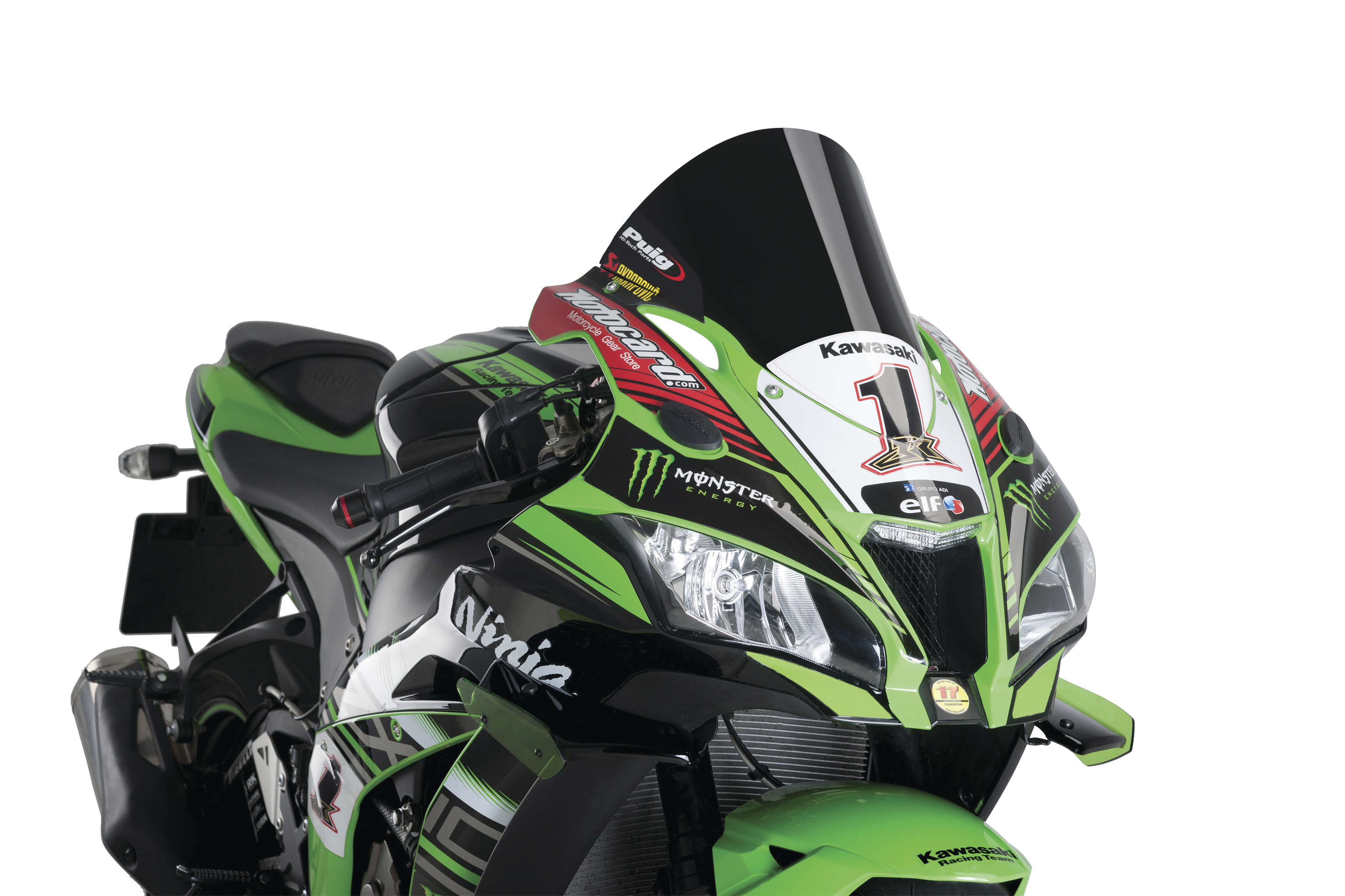 14-1/4" Opaque Black Racing Windscreen - For 16-20 Kawasaki ZX-10R - Click Image to Close