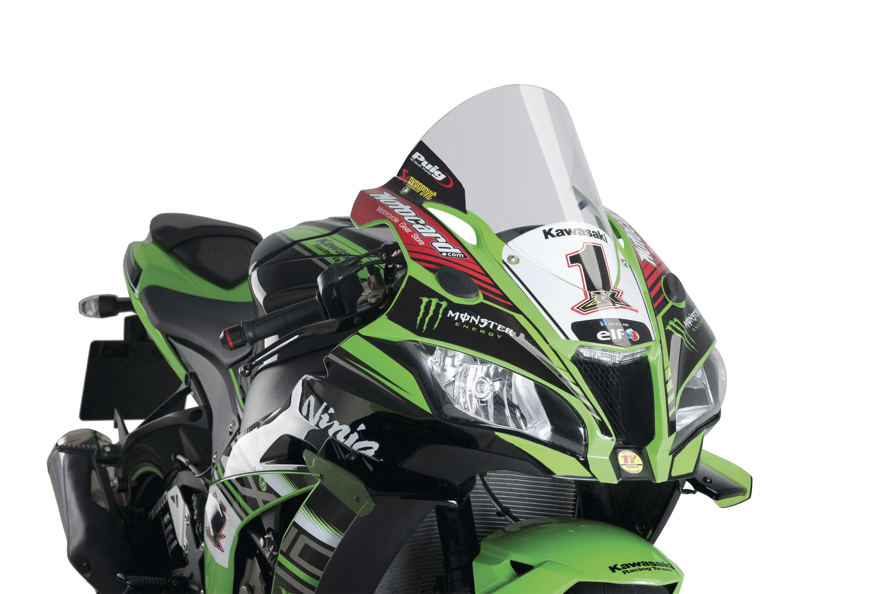 14-1/4" Clear Racing Windscreen - For 16-20 Kawasaki ZX-10R - Click Image to Close