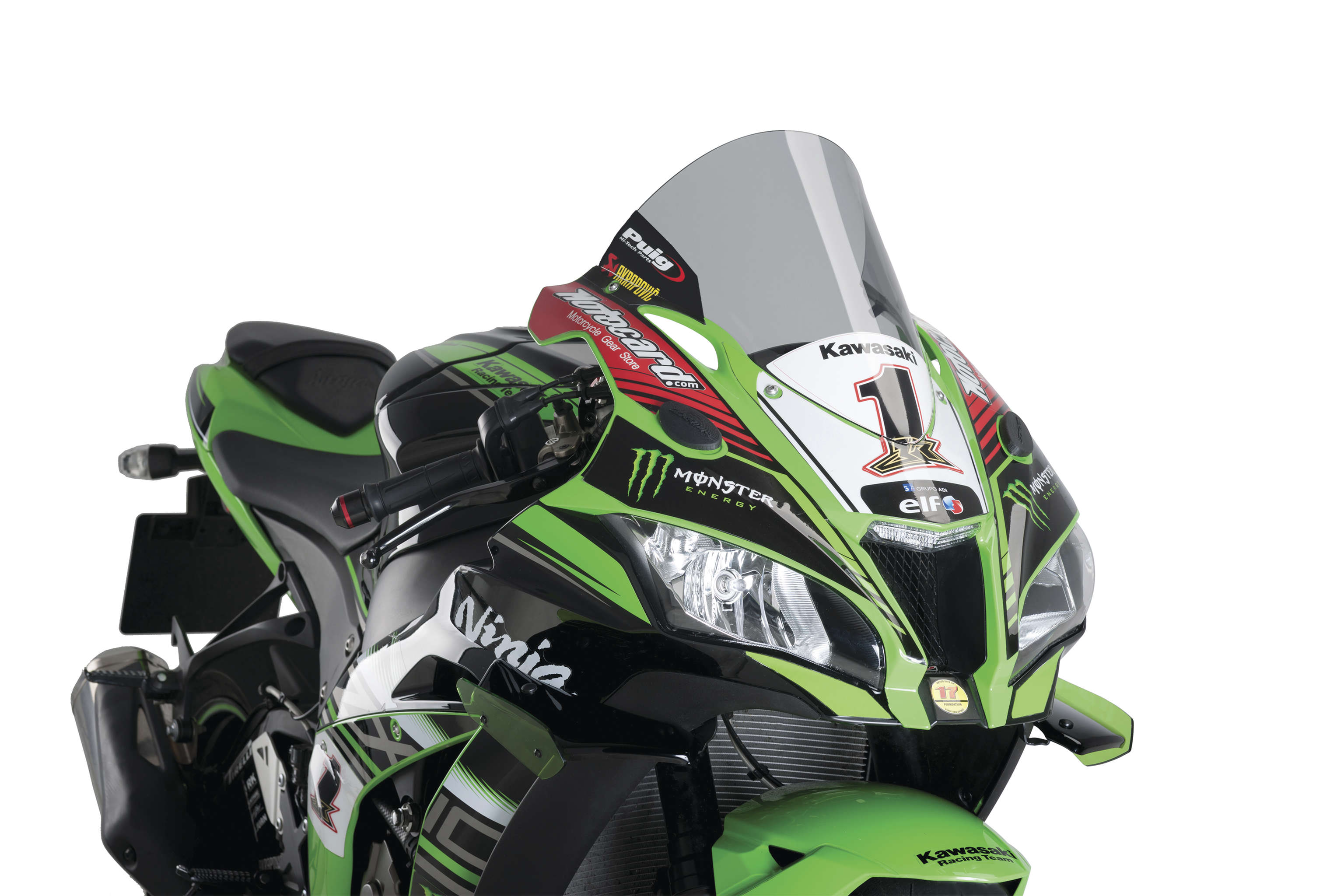 14-1/4" Smoke Racing Windscreen - For 16-20 Kawasaki ZX-10R - Click Image to Close