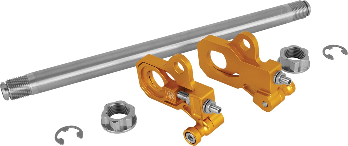 Rear Axle Adjustor Kit - Axle Adj Kit- Hd Touring Gold - Click Image to Close