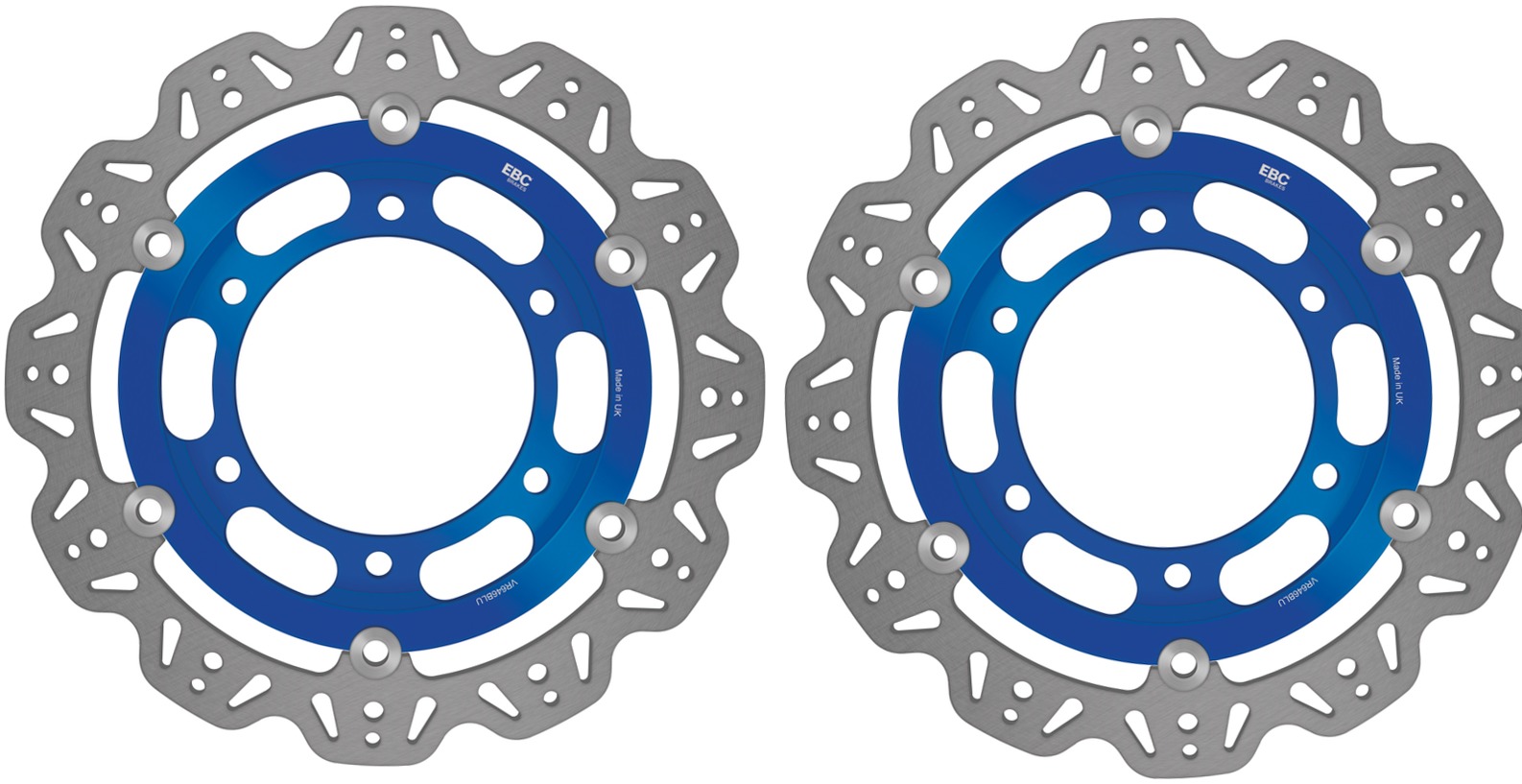 Front VEE Brake Rotors - Blue - VEE Style Brake Rotor - Blue Center Front Kit - Click Image to Close