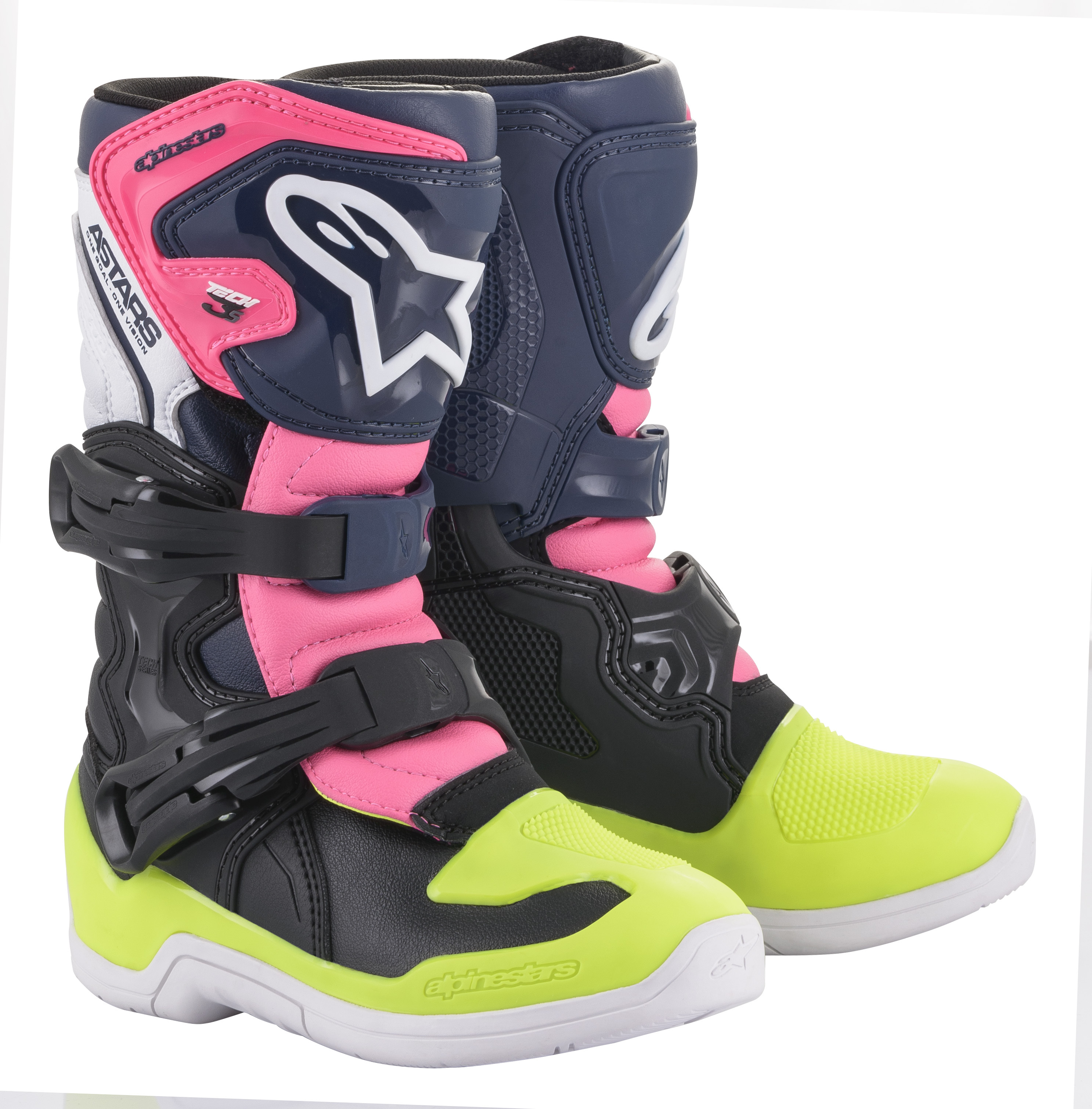 Youth Tech 3S Boots Black/Dark Blue/Neon Pink US Y-12 - Click Image to Close