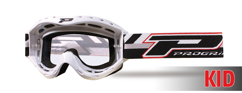 3101 White Atzaki Youth MX Goggles - Clear Lens - Click Image to Close