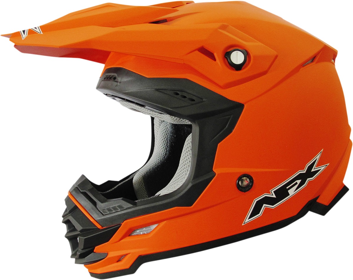 FX-19R Full Face Offroad Helmet Matte Orange Small - Click Image to Close