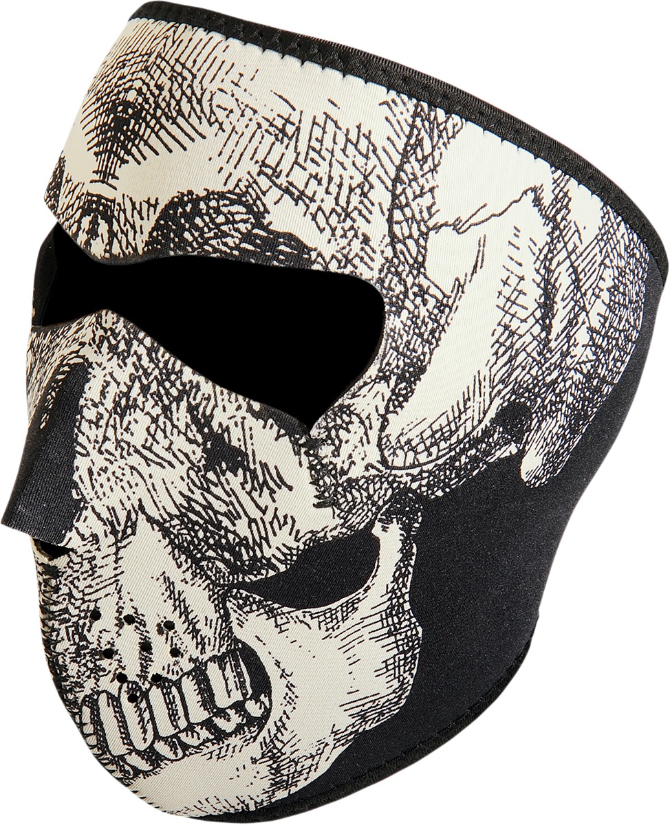 Full-Face Neoprene Mask - Face Mask Neopr Skull Glow - Click Image to Close