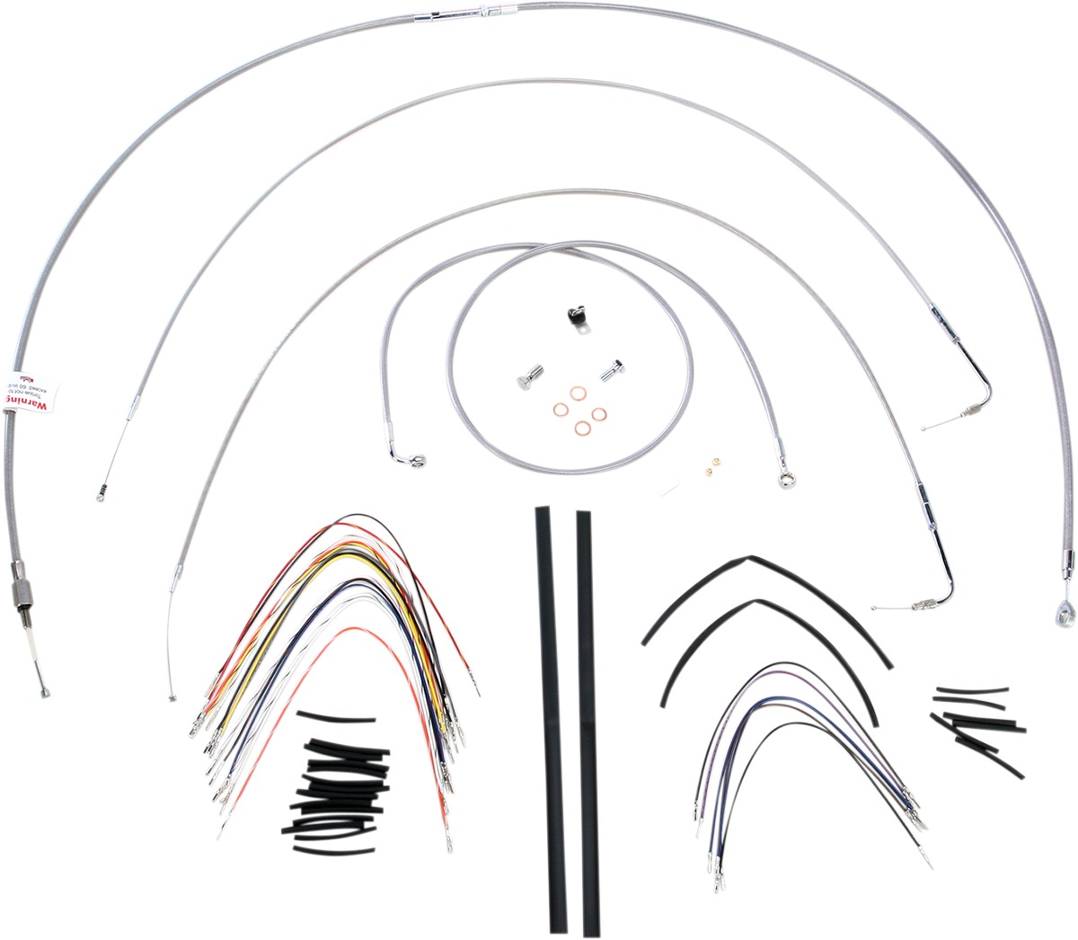 Extended Braided S.S. Control Cable Kit for Softails - 18" tall bars - Click Image to Close