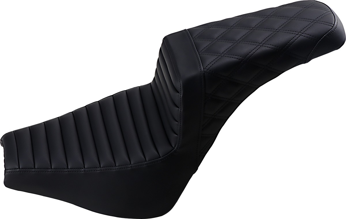 Step-Up Tuck and Roll 2-Up Seat - Black - For 18-20 Harley FXBB FXST - Click Image to Close