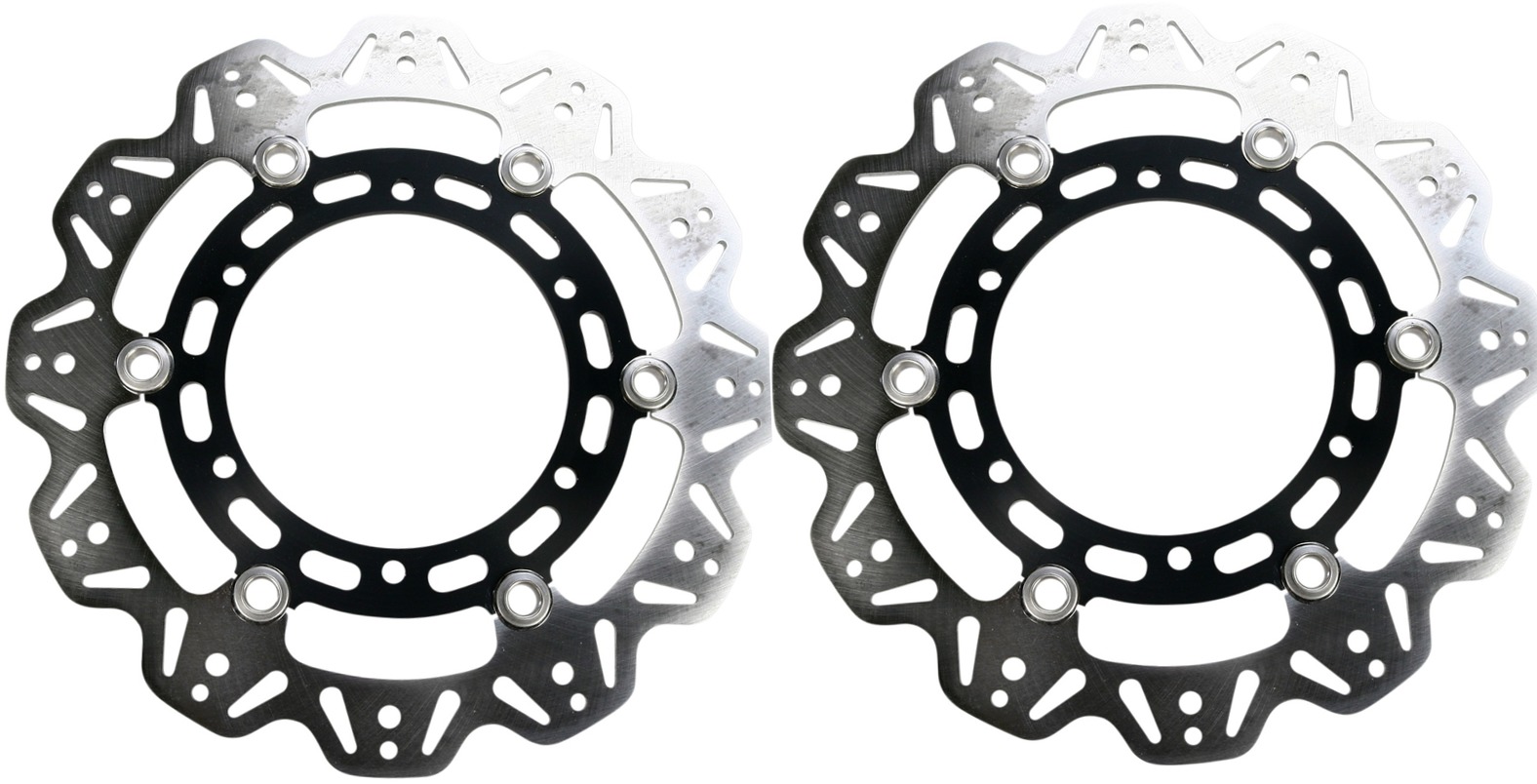 Front VEE Brake Rotors - Black - VEE Style Brake Rotor - Black Center Front Set - Click Image to Close