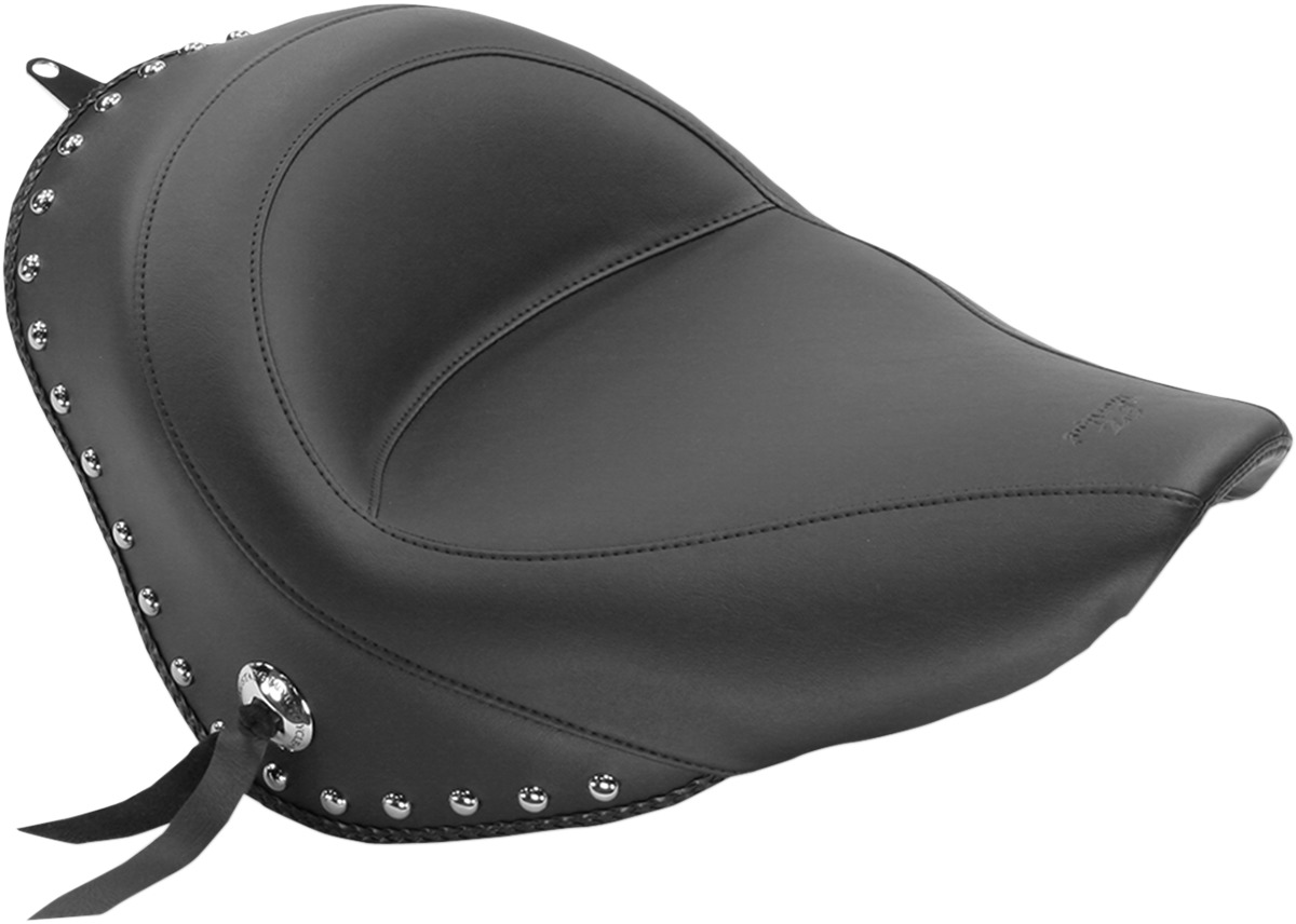 Concho Skirt Studded Vinyl Solo Seat - For 06-17 Harley Softail - Click Image to Close