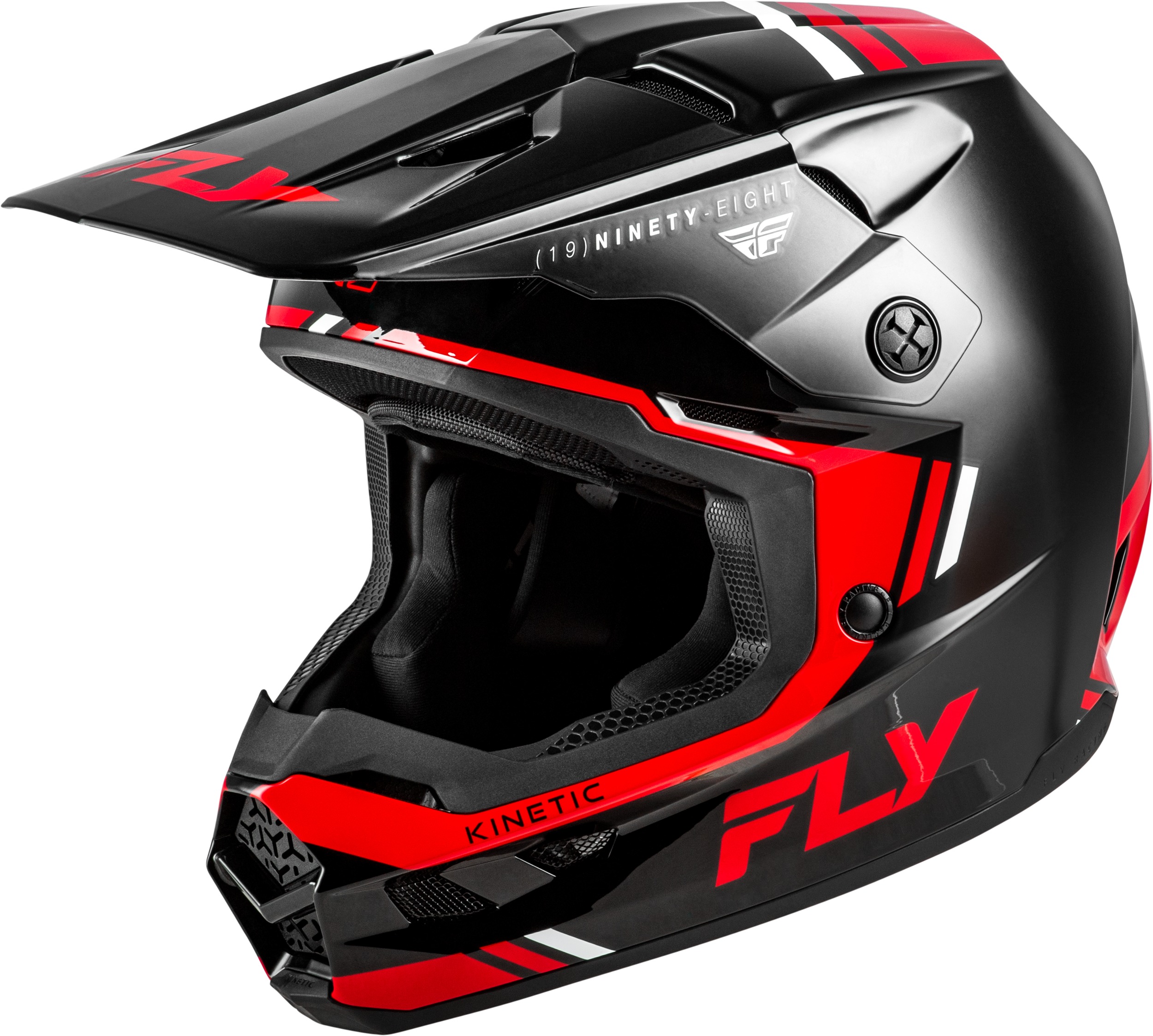 Fly Racing Kinetic Verdict Helmet Black/Red/White XL - DOT & ECE helmet, lightweight polymer shell - Click Image to Close