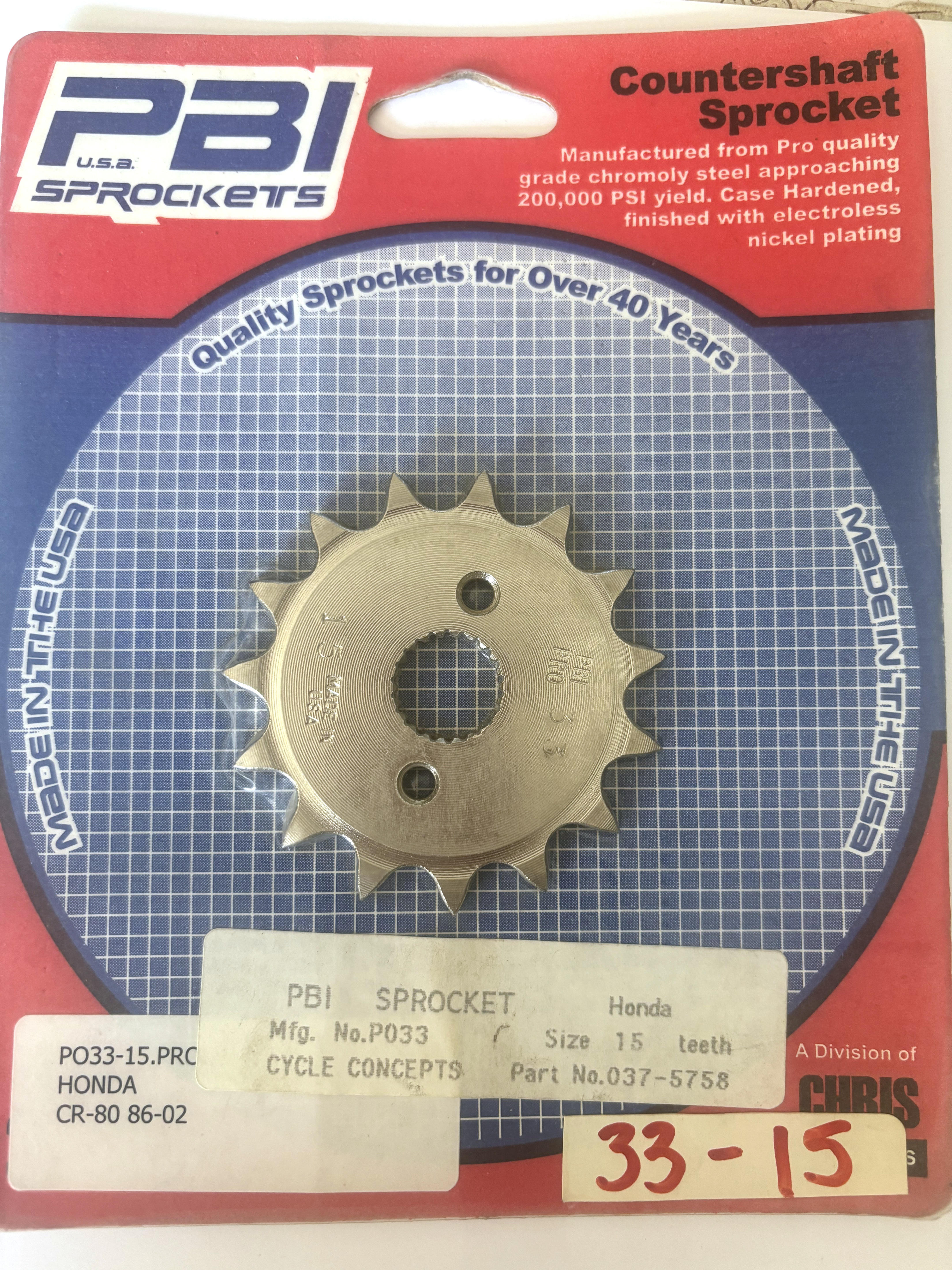 15 Tooth Steel Front Sprocket - Click Image to Close