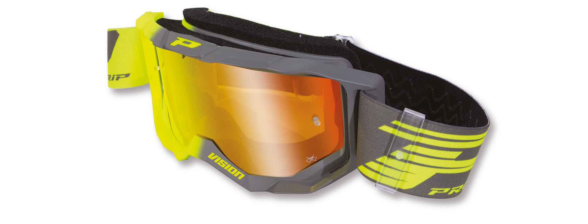 3300FL Vision MX Goggles - Yellow & Gray w/ Red Iridium Lens - Click Image to Close