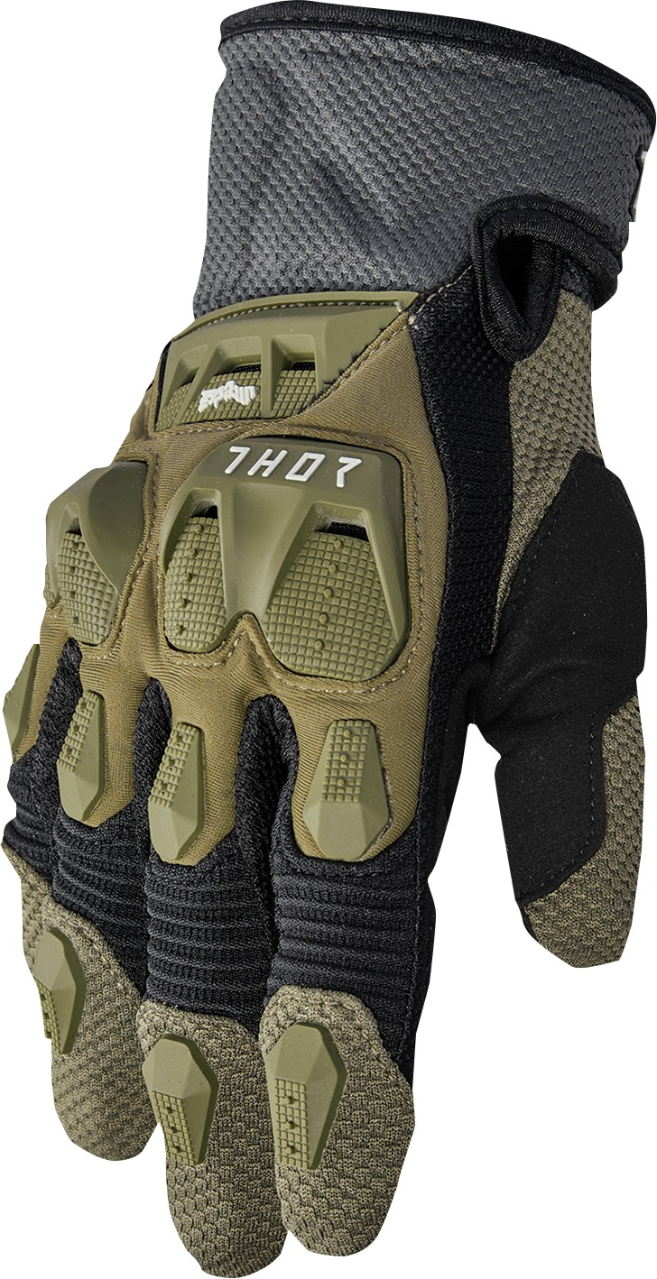 XL Terrain Gloves - Army/Charcoal - Click Image to Close