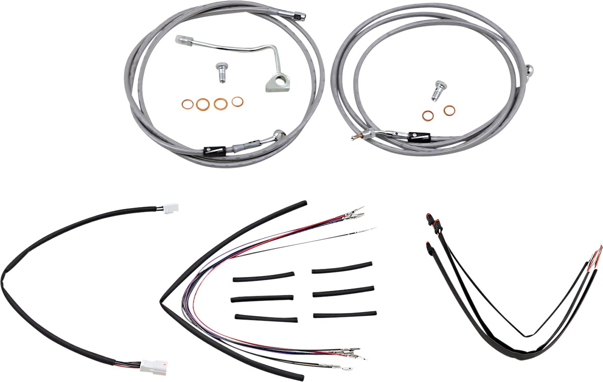 Extended Braided S.S. Control Cable Kit For 18" Gorila Bars - Click Image to Close