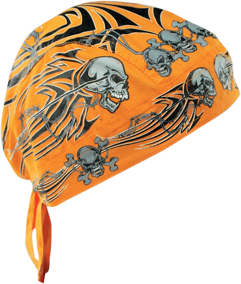 Flydanna Headwraps - Flydanna Orange Tribal Skull - Click Image to Close