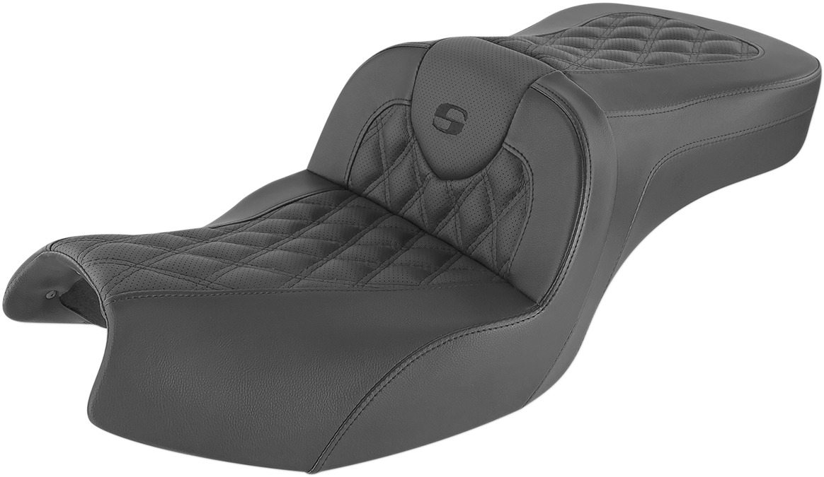 Road Sofa Lattice 2-Up Seat Black Gel - For 20-24 Indian Challenger - Click Image to Close