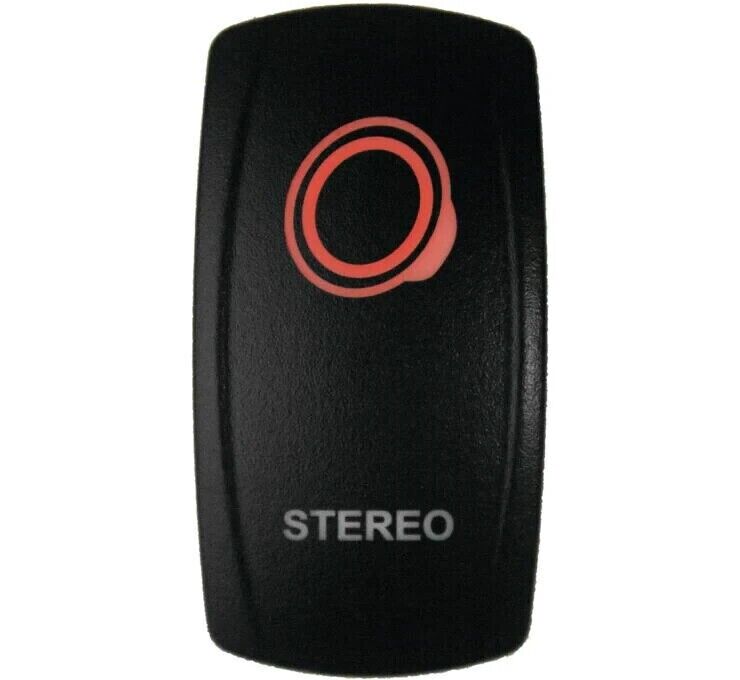 Racing Lighted Switch Stereo On/Off Red - Click Image to Close