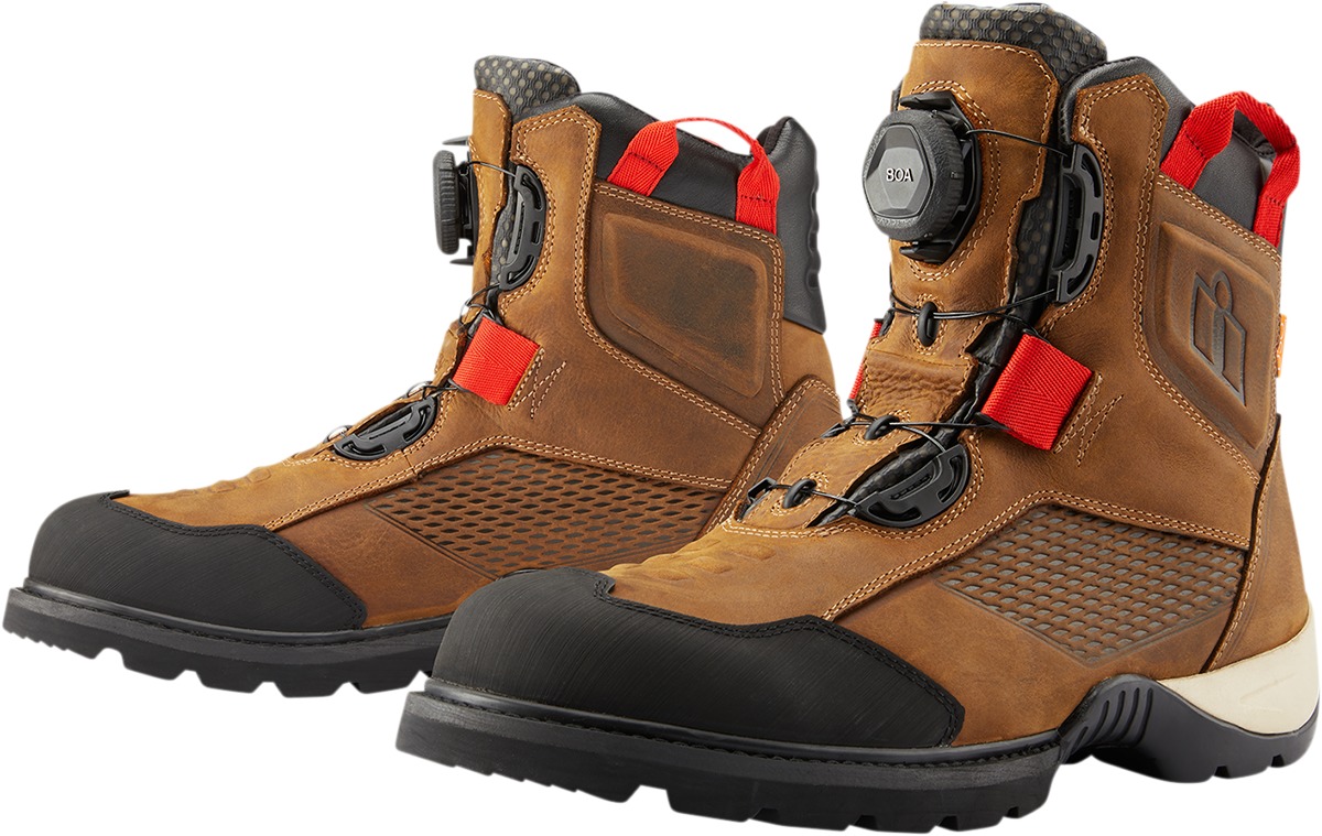 Brown Stormhawk Boots - Size 10 - Waterproof Street Bike Boots - Click Image to Close