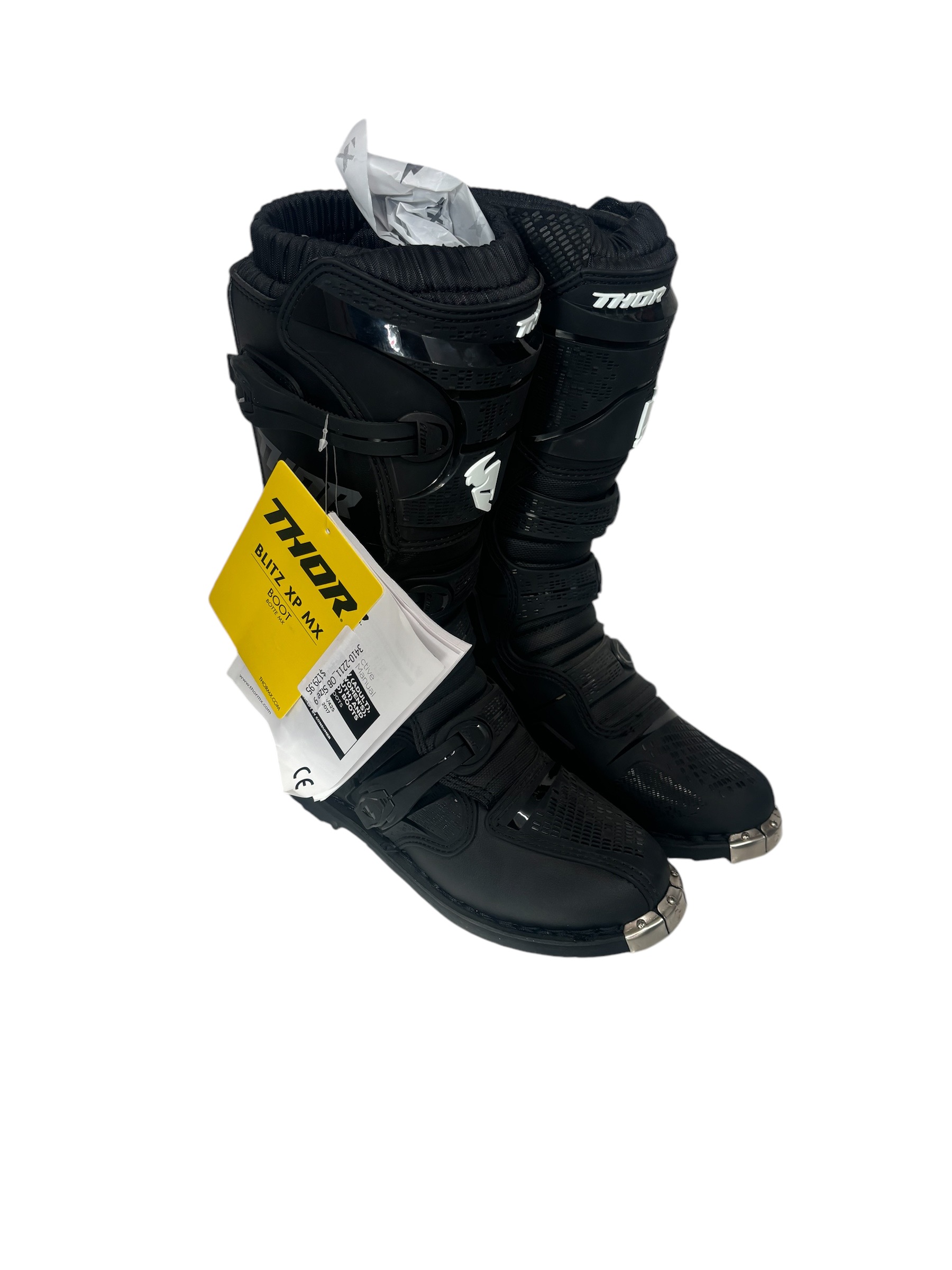 Blitz Xp Dirt Bike Boots - Black Mx Sole Us Size 9 - Open Box, no box - Click Image to Close