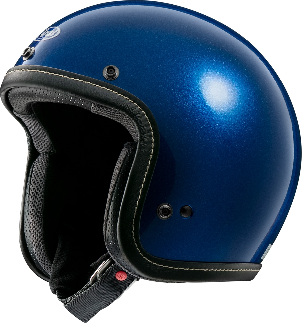 Arai Classic-V Helmet XS Gloss Metallic Blue - Open face helmet with vintage styling - Click Image to Close