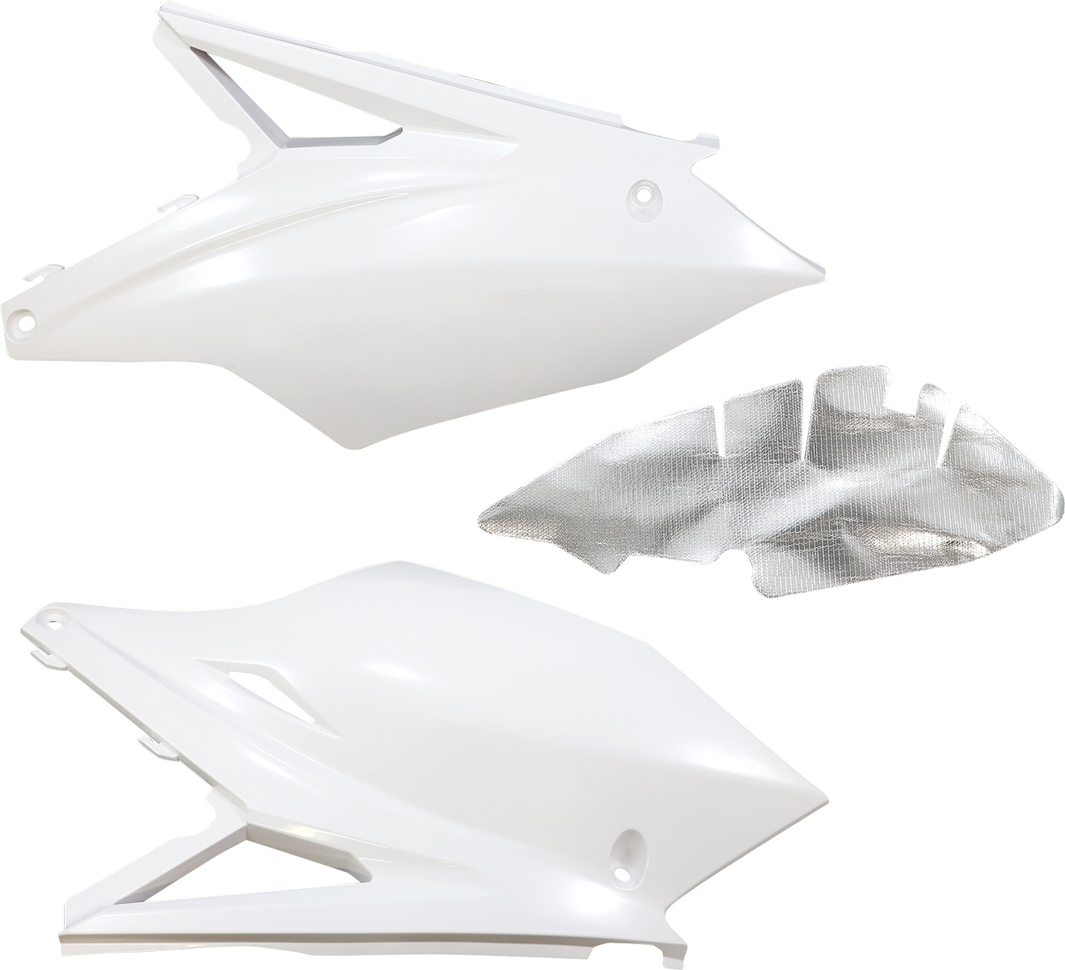 Side Panels - White - For 17-18 Kawasaki KX250F - Click Image to Close