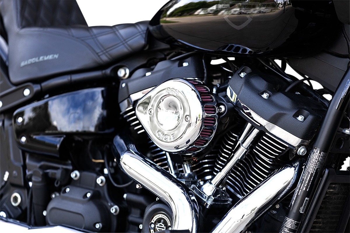 Chrome Stealth Mini Teardrop Air Cleaners for Harley-Davidson - Air Clnr Stlth Mini Trdrp Chr - Click Image to Close