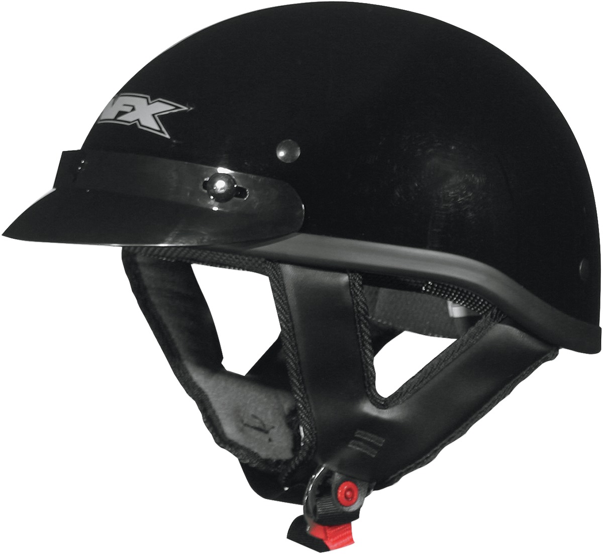 FX-70 Street Half Helmet Gloss Black Small - Click Image to Close