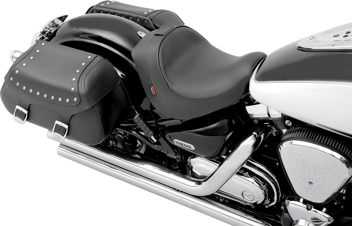 Plain Vinyl Solo Seat Black EZ Mount Low - For 99-13 Yamaha Road Star - Click Image to Close