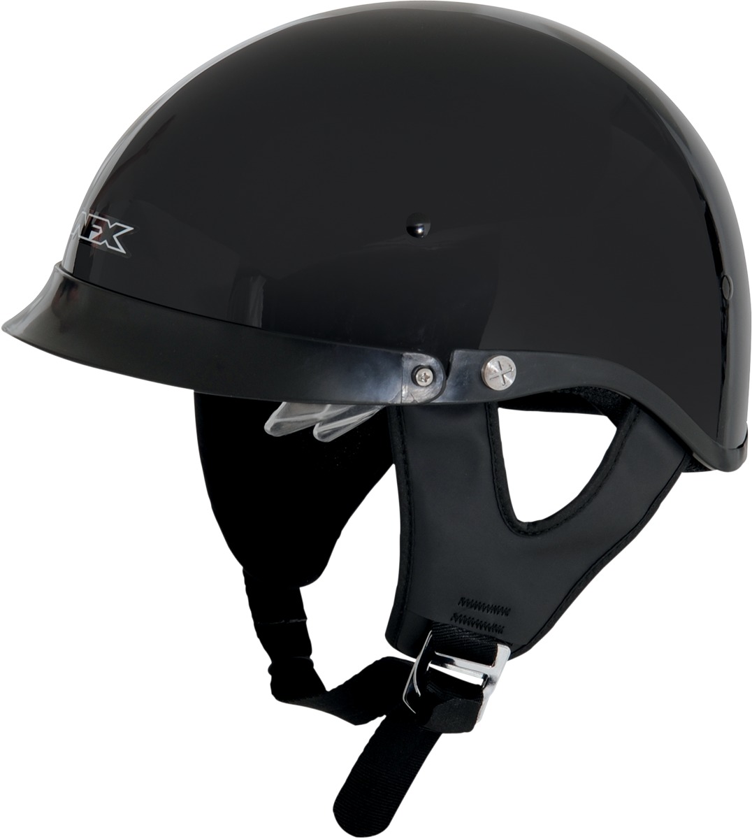 FX-200 Street Half Helmet Gloss Black Small - Click Image to Close